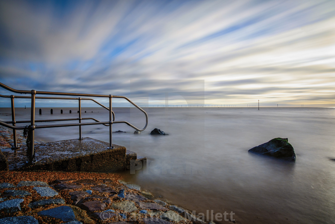 "Clacton Beach Christmas Day 2016" stock image