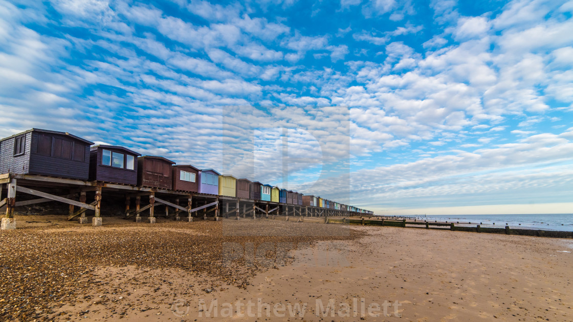 "Frinton Stilted Beach Huts" stock image