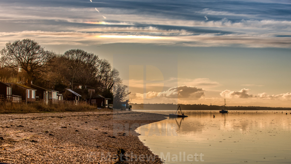 "Golden Hour and Sundog at Wrabness" stock image