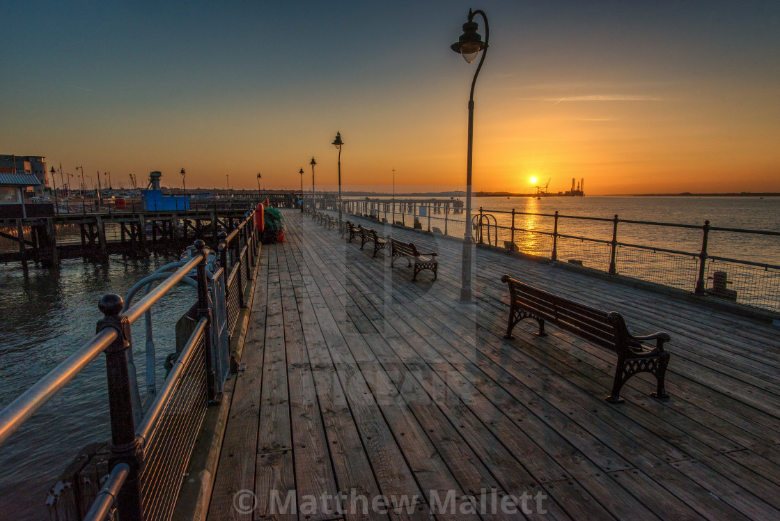 "Halfpenny Pier March 2017 Sunset" stock image