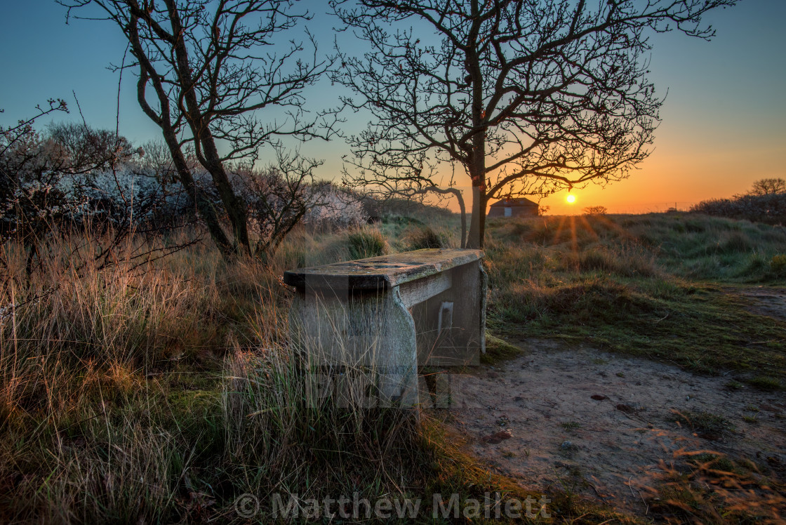 "Sunrise Seat At Beaumont Quay" stock image