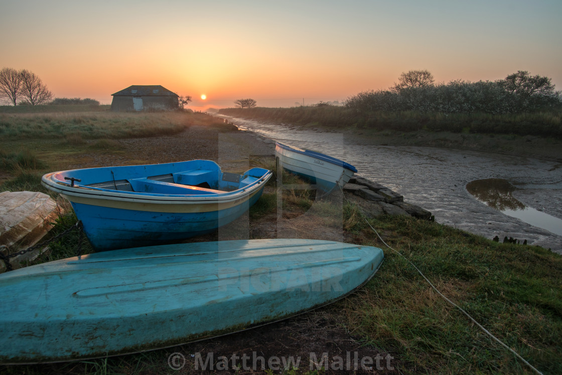 "Sunrise Over Beaumont Boats" stock image