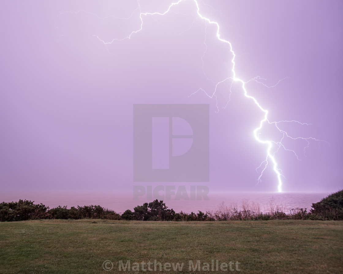 "Lightning Strike At Frinton On Sea" stock image