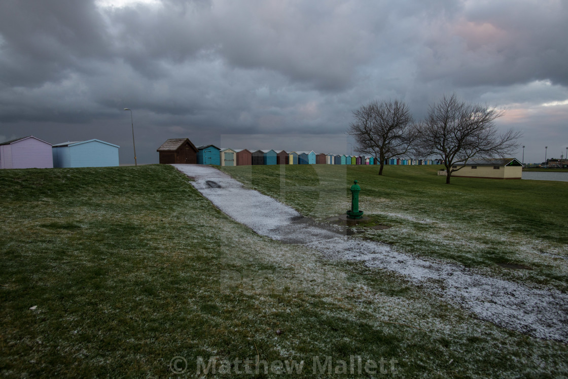 "Dovercourt Snow February 2018" stock image