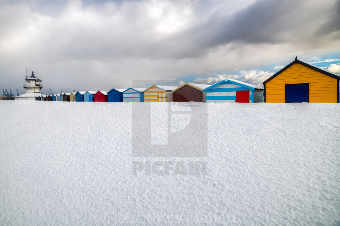 "Colourful Snow in Harwich" stock image