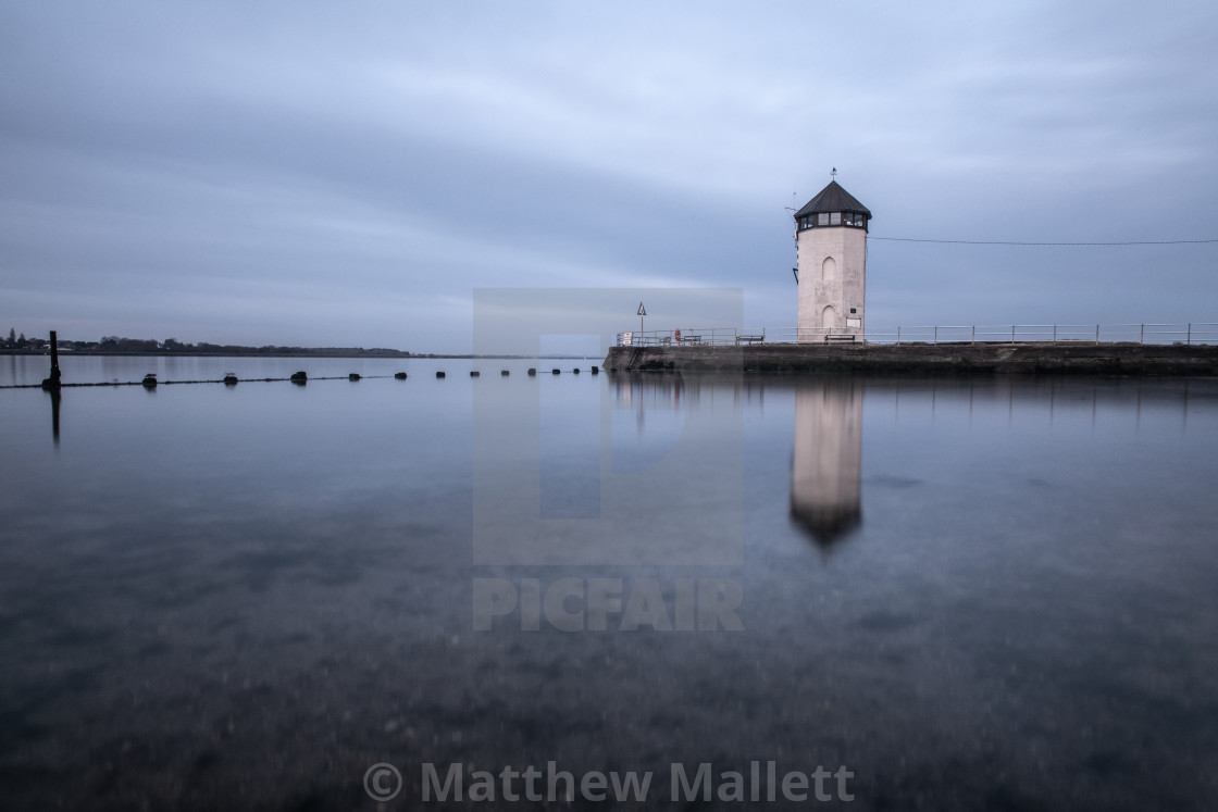 "Reflection of Batemans Tower" stock image