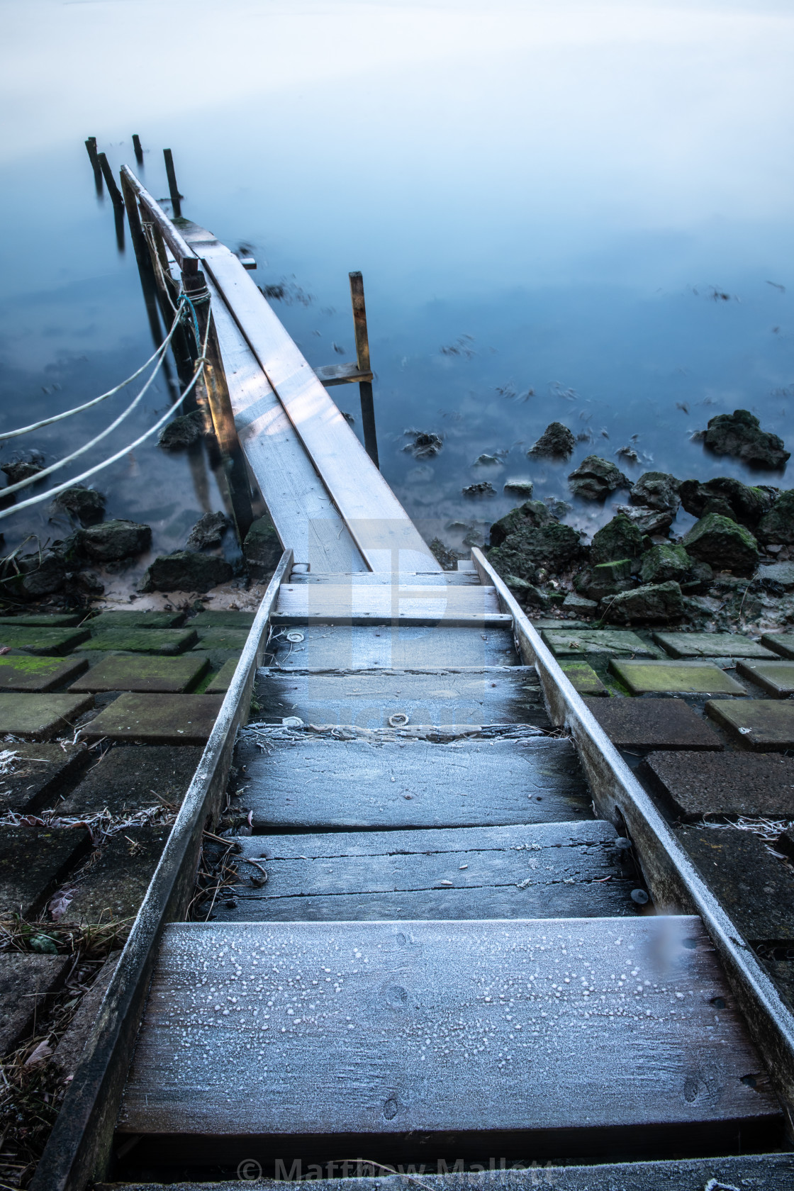 "Frosty Walkway On Essex Backwaters" stock image