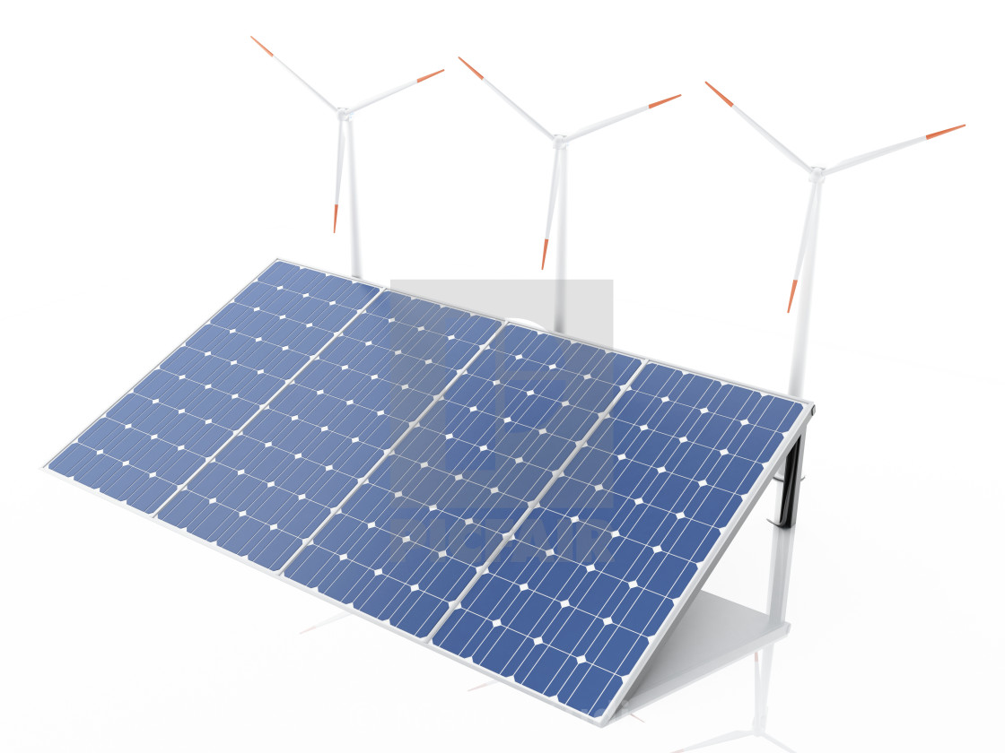 3d Wind Turbines And Solar Panels Alternative Energy License