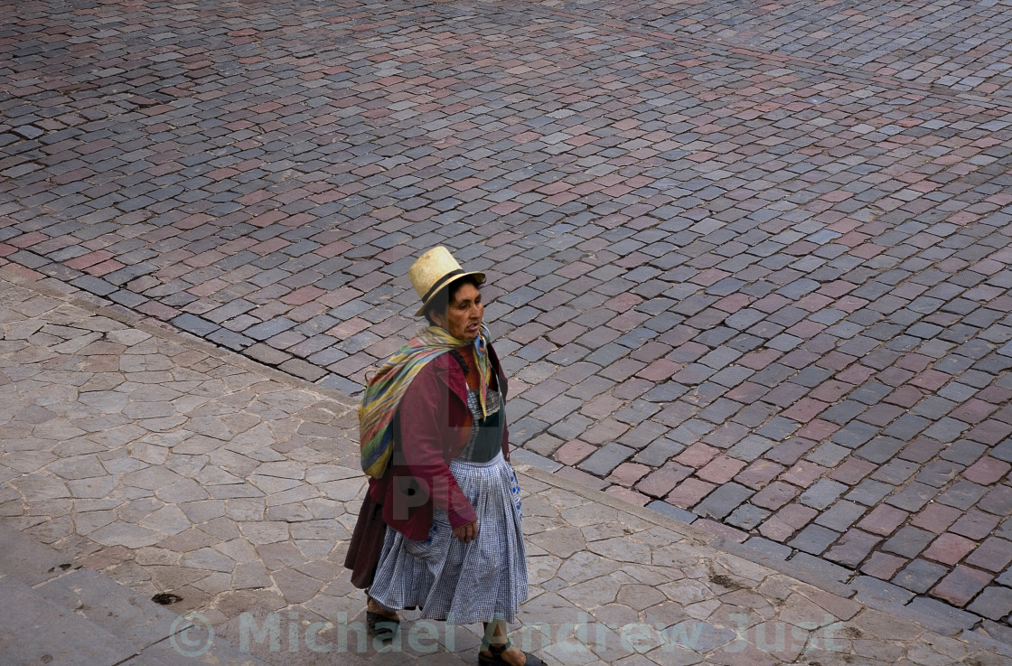 "CUZCO WOMAN AND BRICKS" stock image