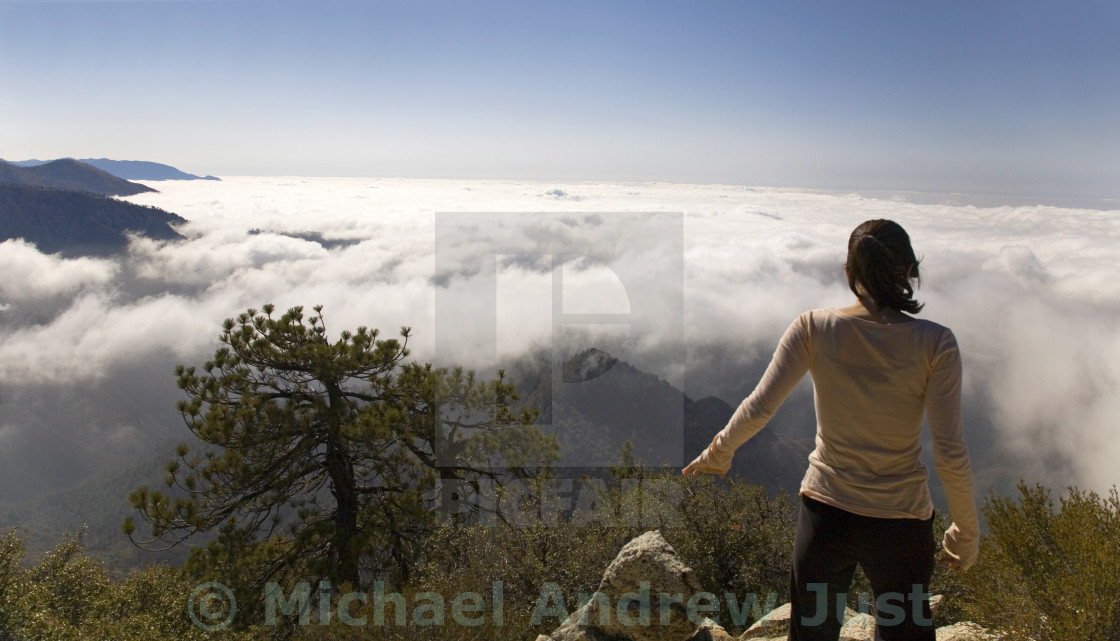 "ABOVE THE CLOUDS" stock image