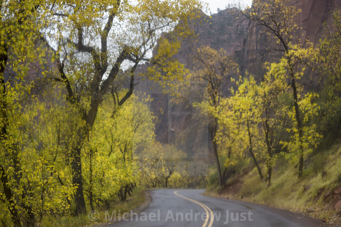 "Zion Canyon Autumn" stock image