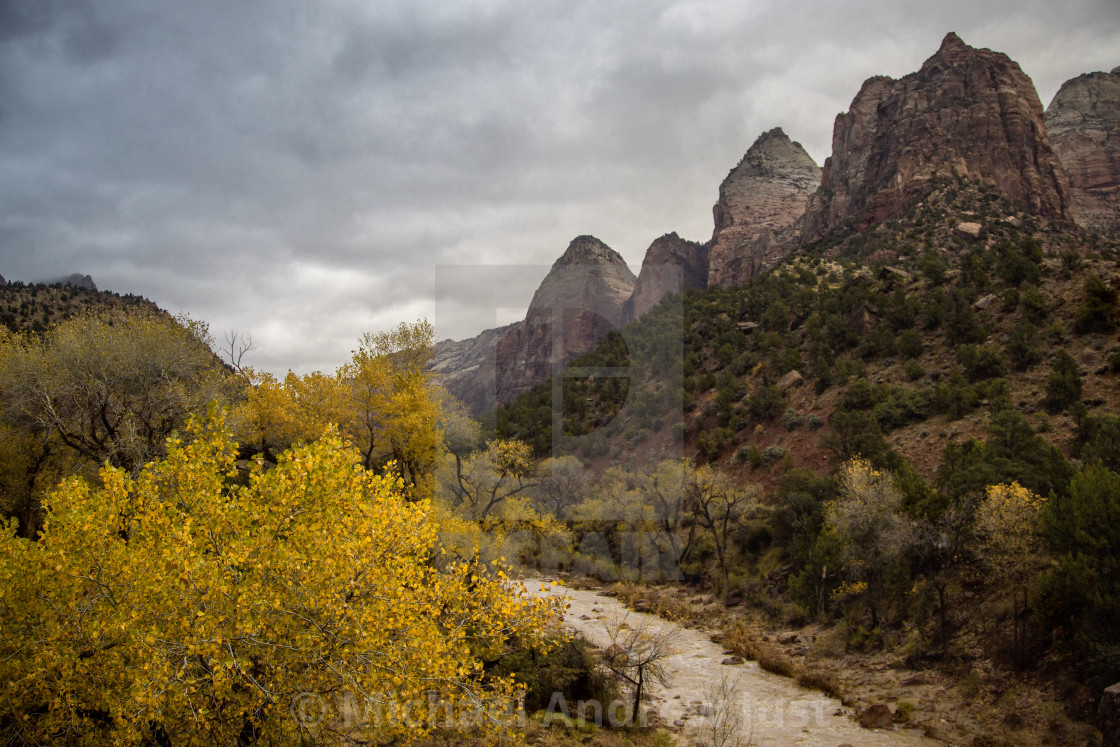 "Zion Canyon Autumn" stock image