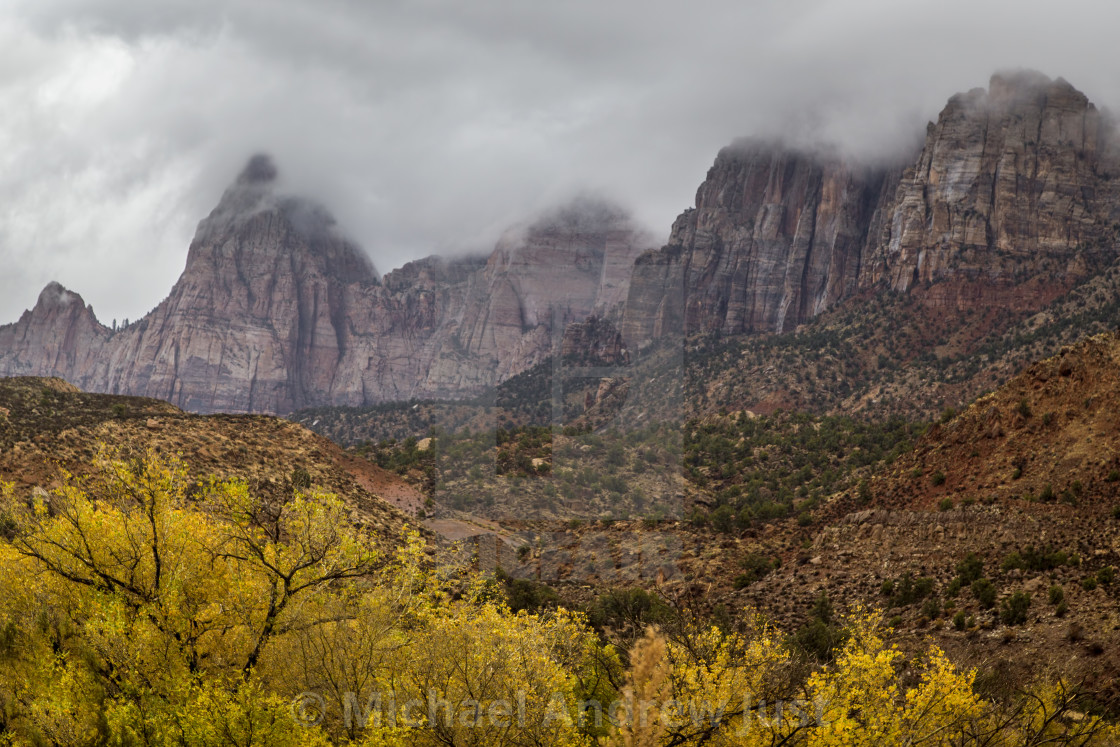 "Zion Canyon Autumn" stock image