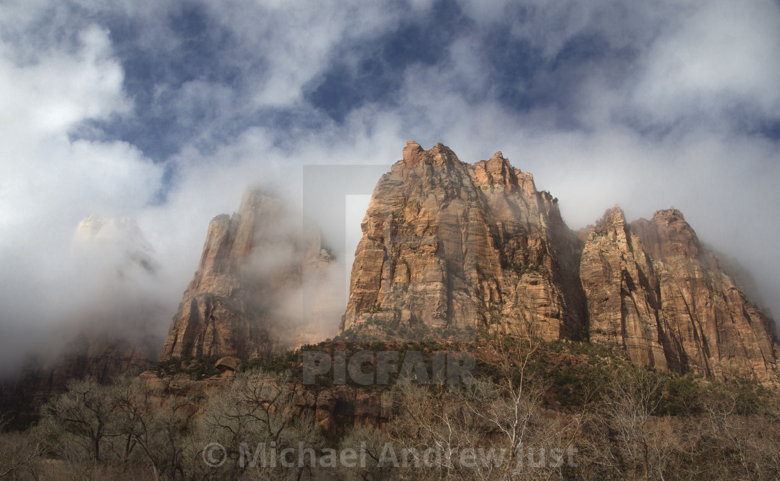 "Stormy Zion National Park" stock image