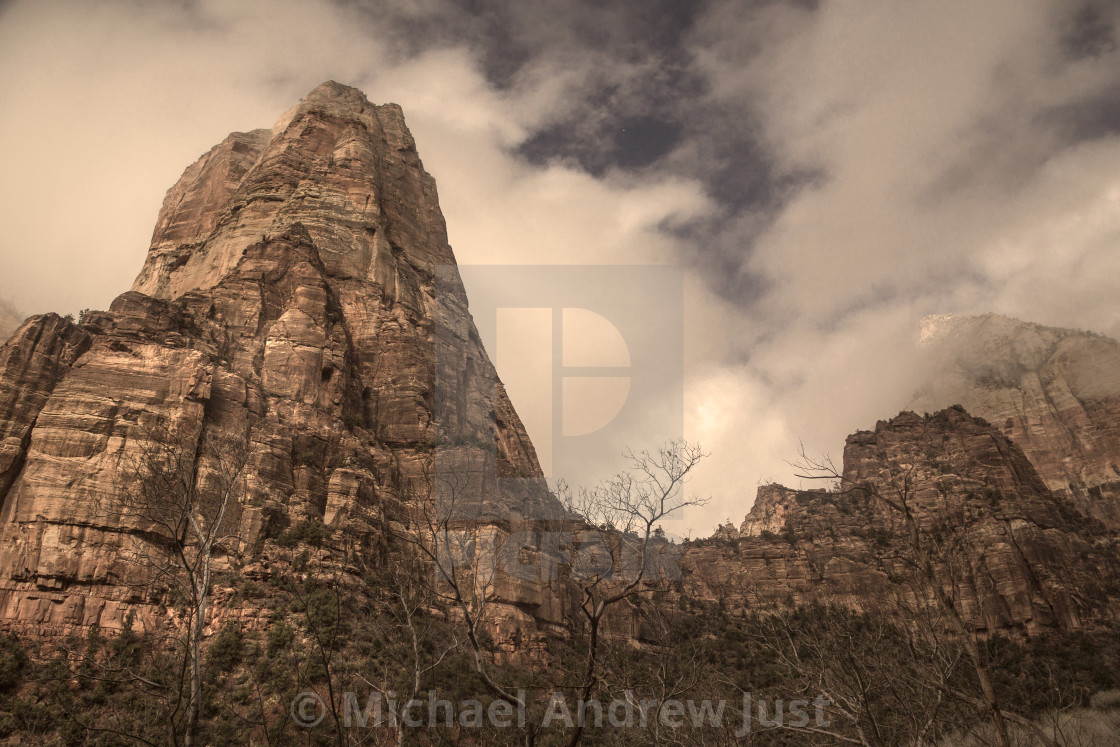 "Stormy Zion National Park" stock image