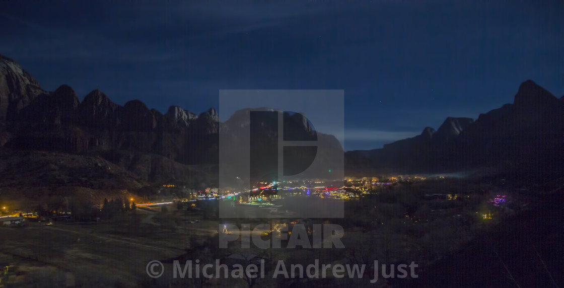 "Zion at Night" stock image