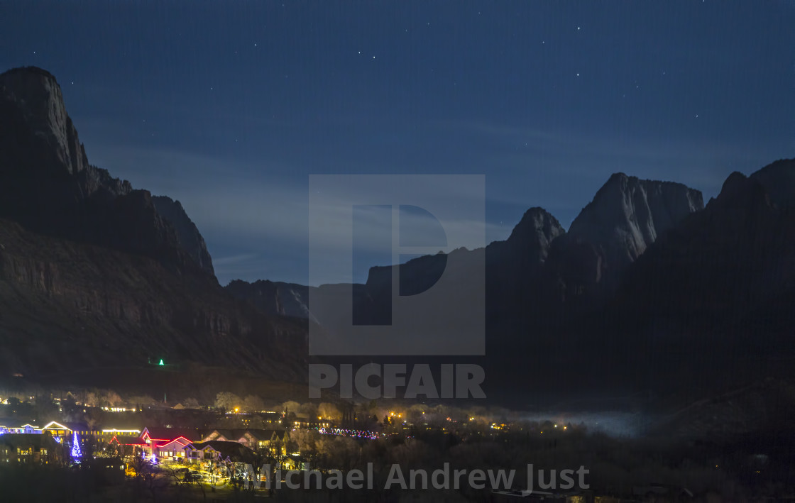 "Zion at Night" stock image