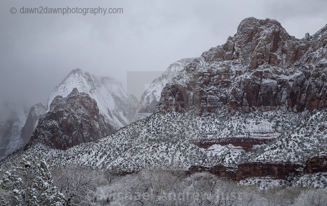 "Snowy Zion" stock image