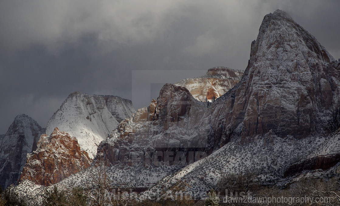 "Snowy Zion" stock image