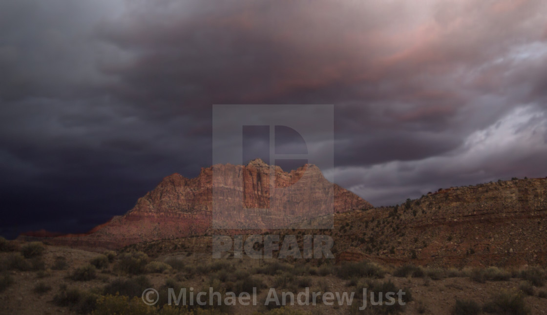 "Zion's West Temple" stock image