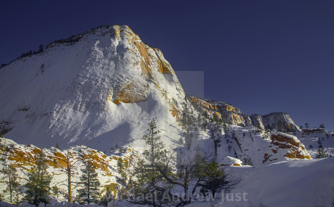 "Zion Winter Sunset" stock image