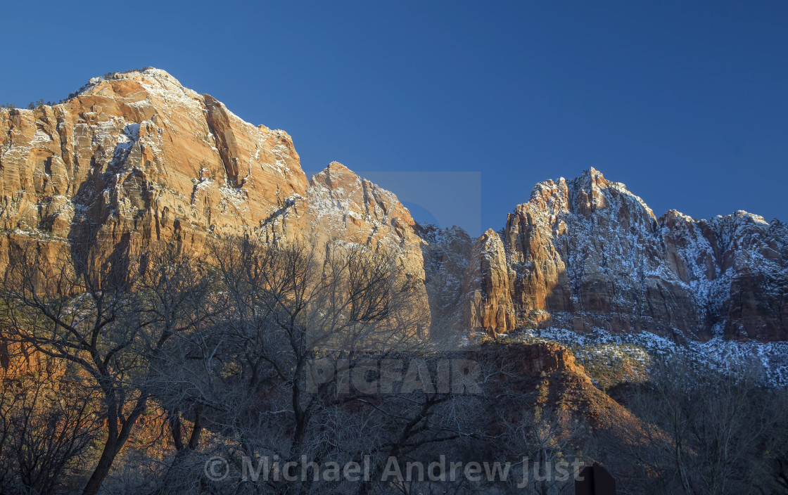 "Zion Winter Sunset" stock image