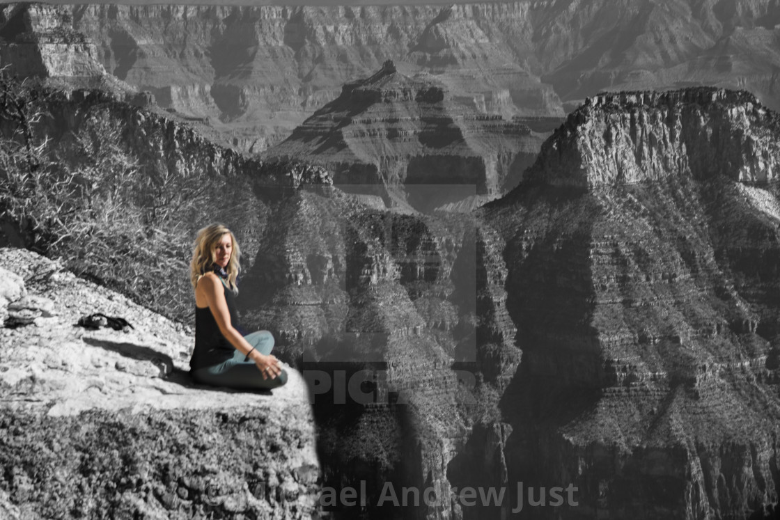 "Woman At Grand Canyon" stock image