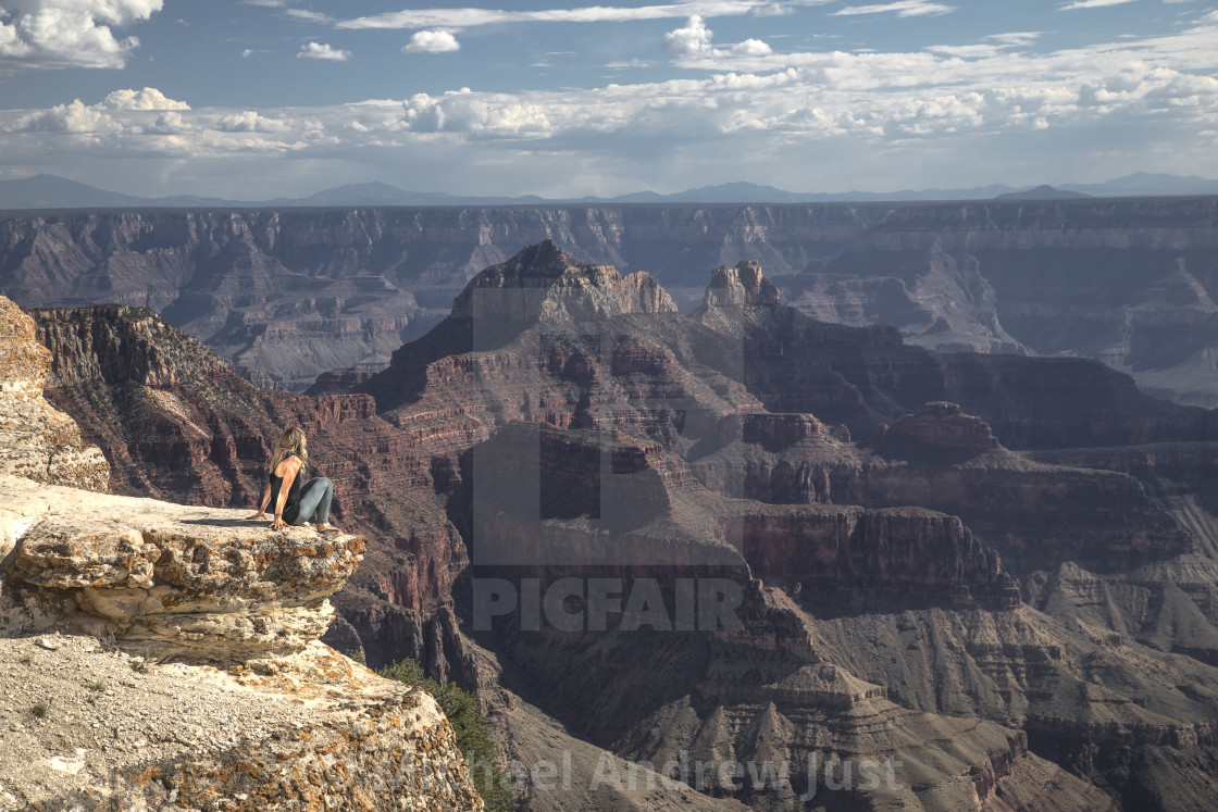 "Woman At Grand Canyon" stock image