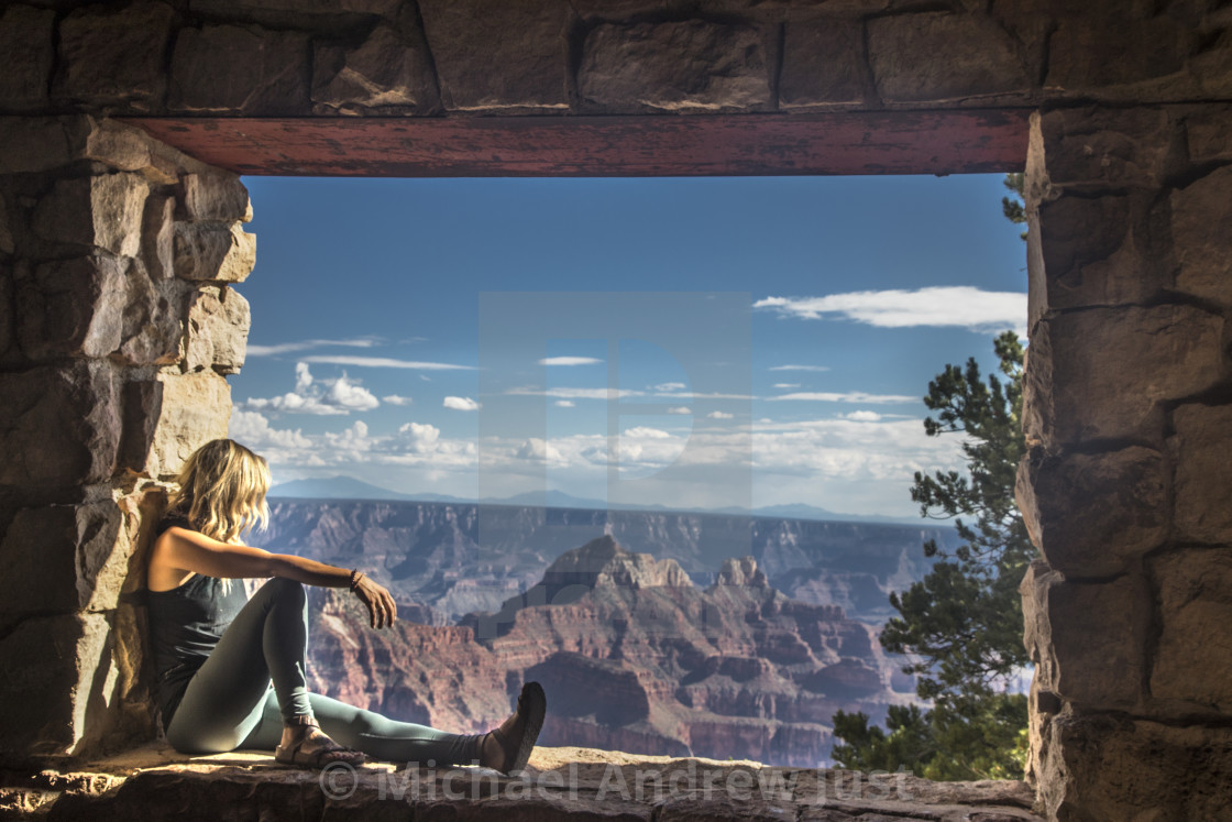 "Woman At Grand Canyon" stock image