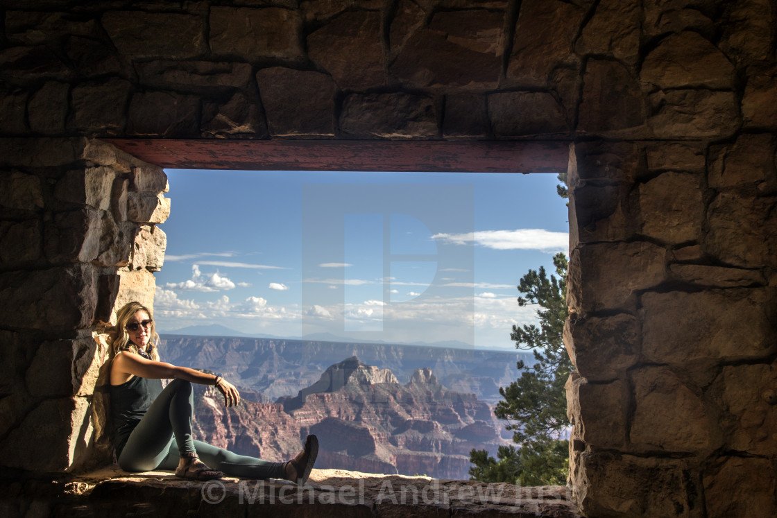 "Woman At Grand Canyon" stock image