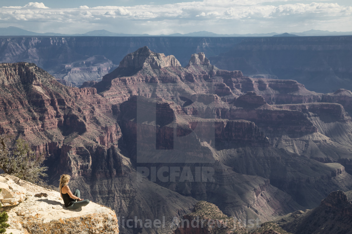 "Woman At Grand Canyon" stock image