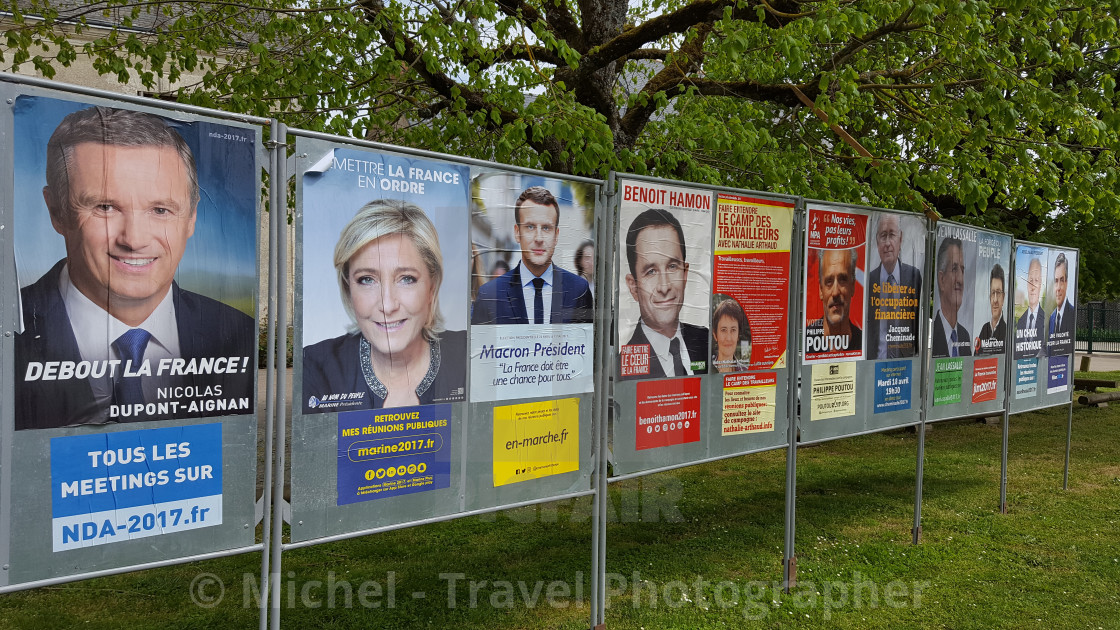 "2017 French Presidential Candidates" by Michel - Travel Photographer - £16.62 "2017 French Presidential Candidates" stock image