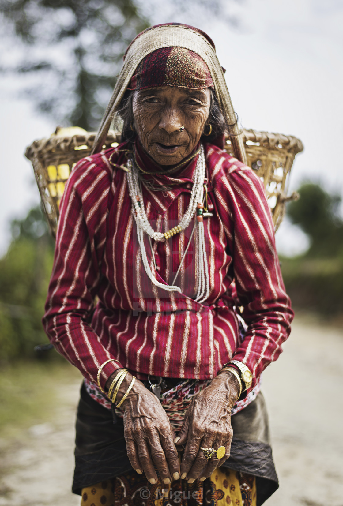 "Woman close to Pothana" stock image