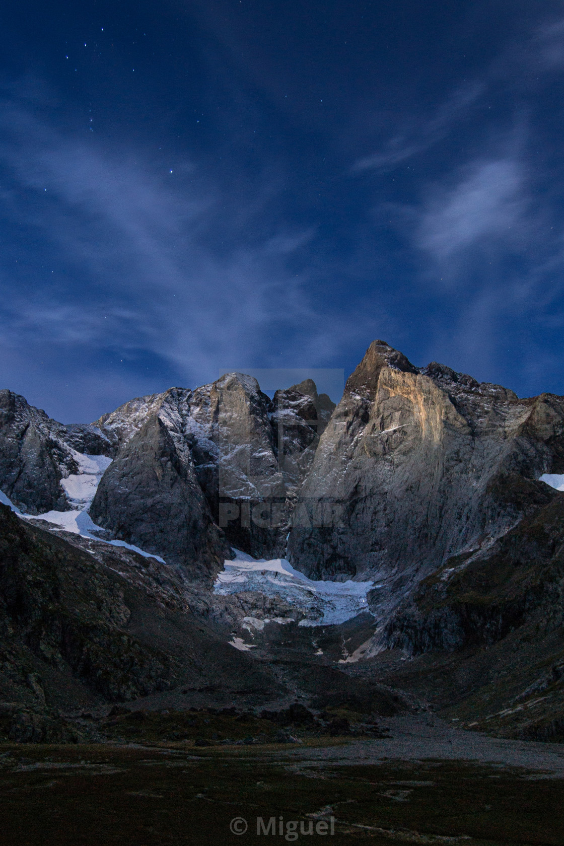 "Vignemale at night" stock image