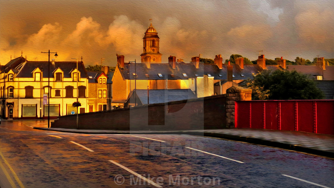 "Sunset Reflection, Workington" stock image