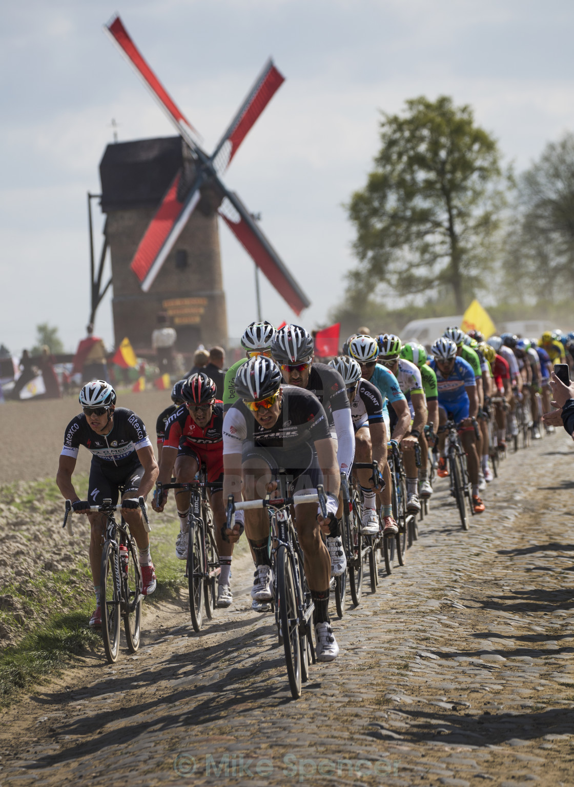 "Paris-Roubaix at Moulin de Vertain" stock image