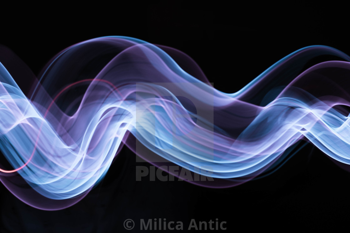 "Purple and blue light trails 2" by Milica Antic - $15.56 "Purple and blue light trails 2" stock image