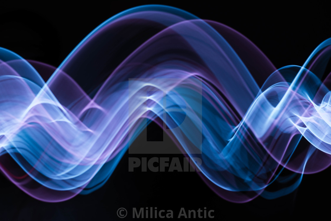 "Purple and blue light trails 3" by Milica Antic - £12.40 "Purple and blue light trails 3" stock image