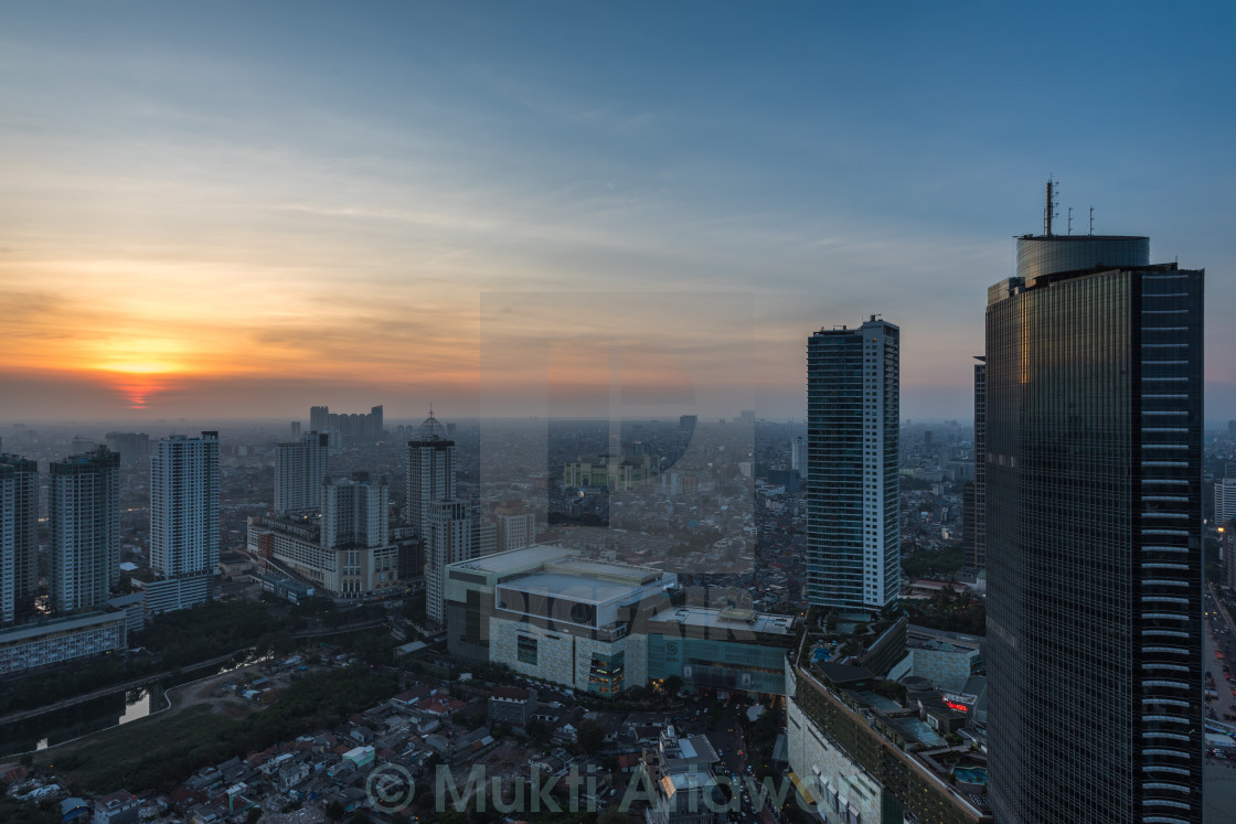 "Urban summer sunset" stock image