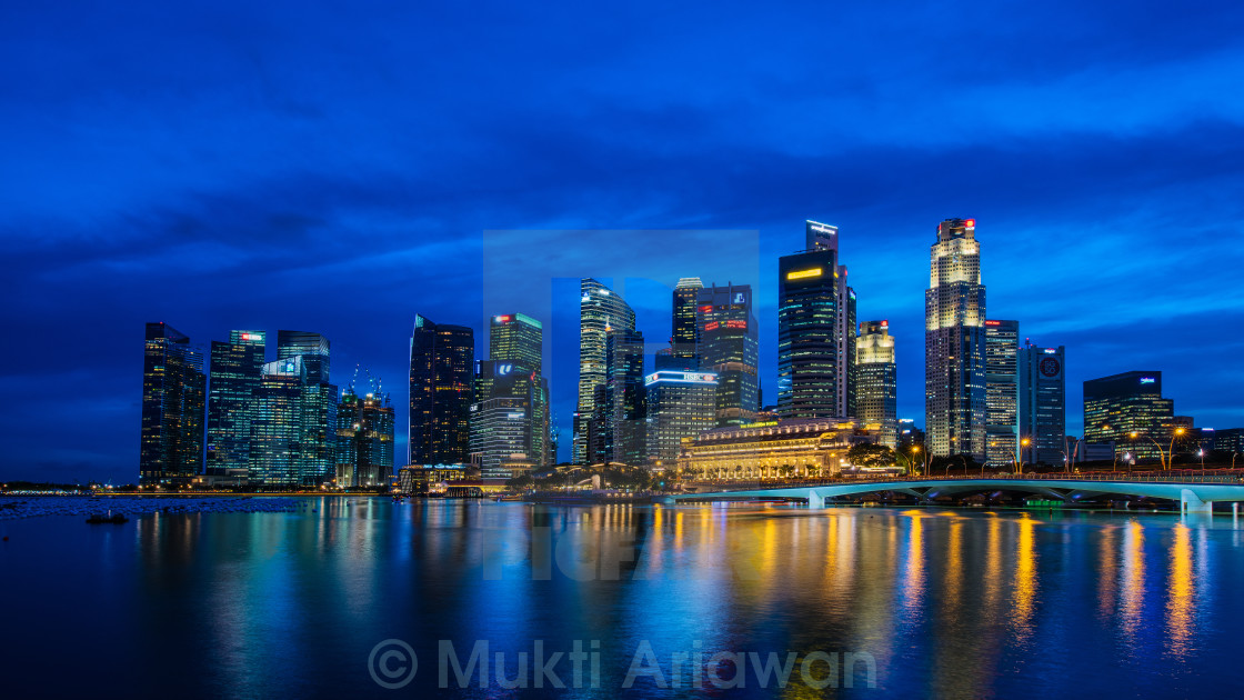 "Singapore skyline" stock image