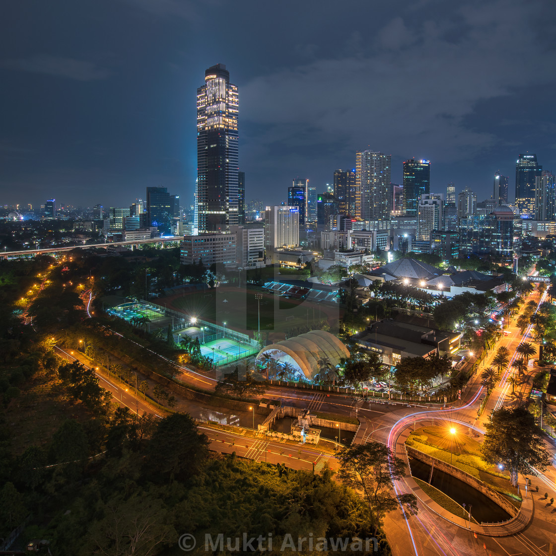 "Jakarta: The Westin in the evening" stock image