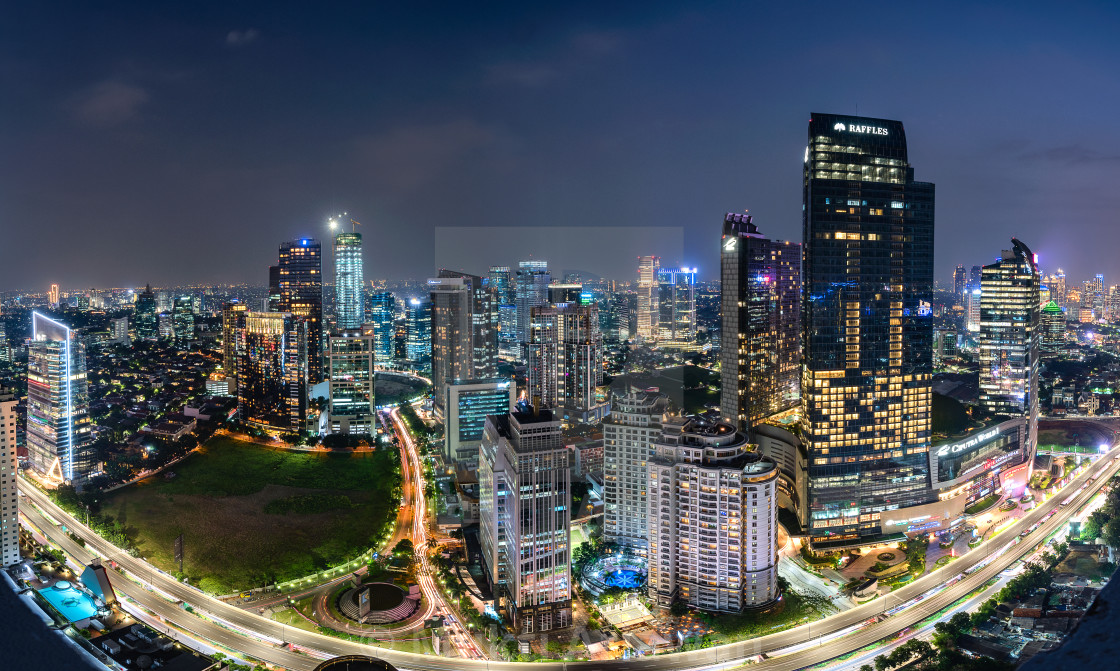 "Jakarta : Mega Kuningan horizon in the evening" stock image