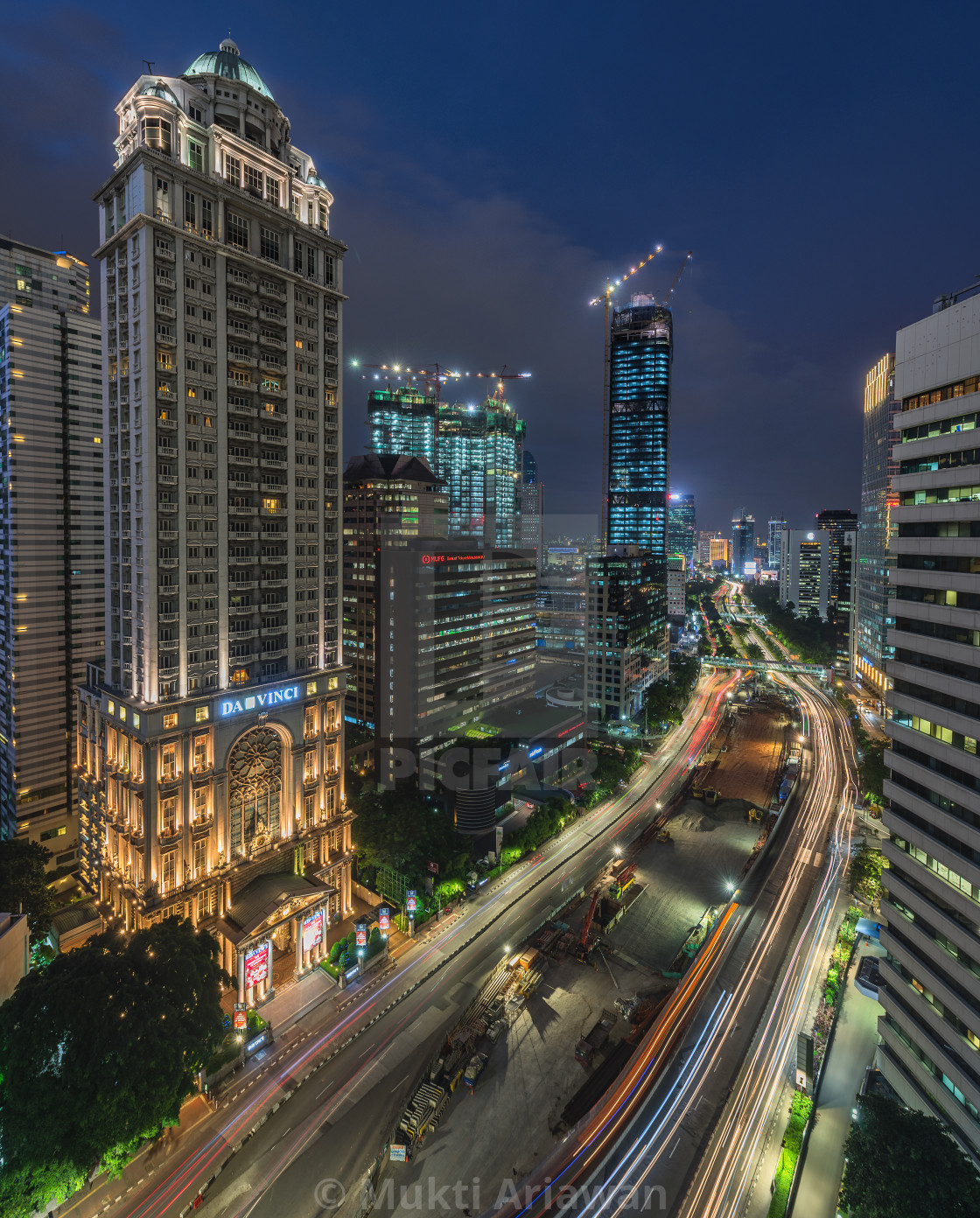 "Jakarta: Sudirman business district in the evening" stock image