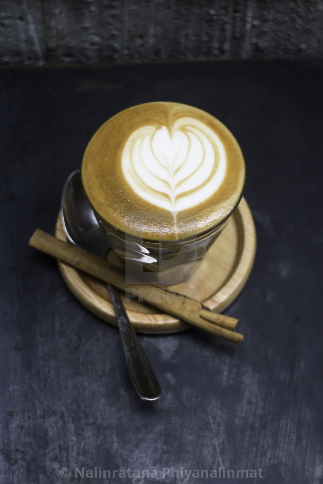 Cup Of Piccolo Latte Coffee With Latte Art License Download Or Print For 12 40 Photos Picfair