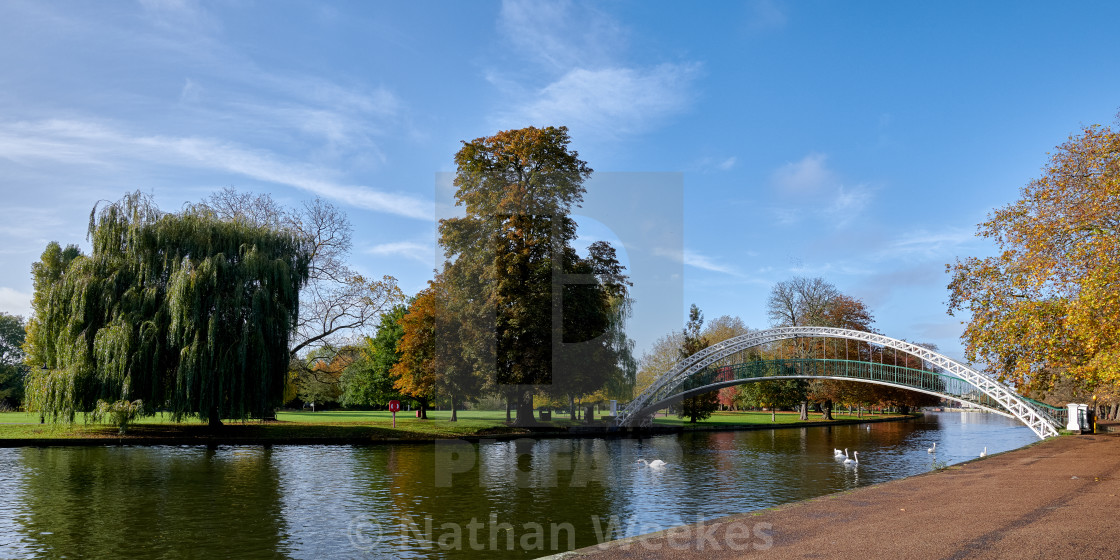 "The Suspension Bridge, River Great Ouse, Bedford" stock image