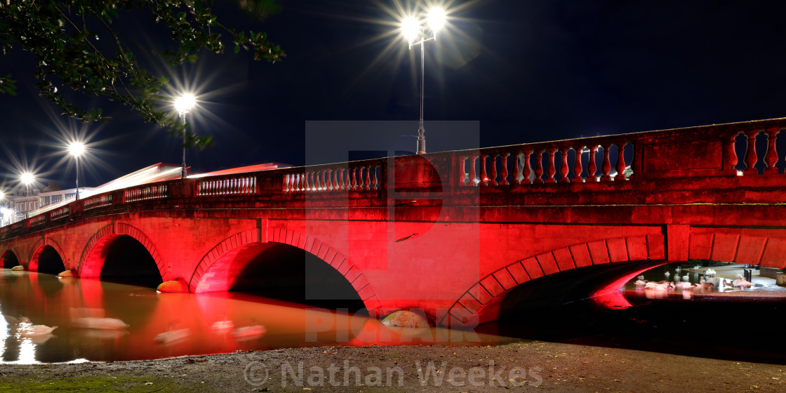 "Bedford Bridge at Night" stock image