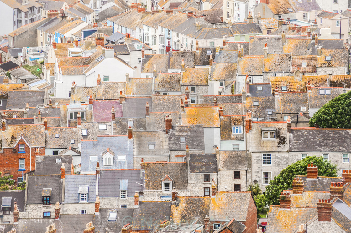 "aerial rooftops" stock image