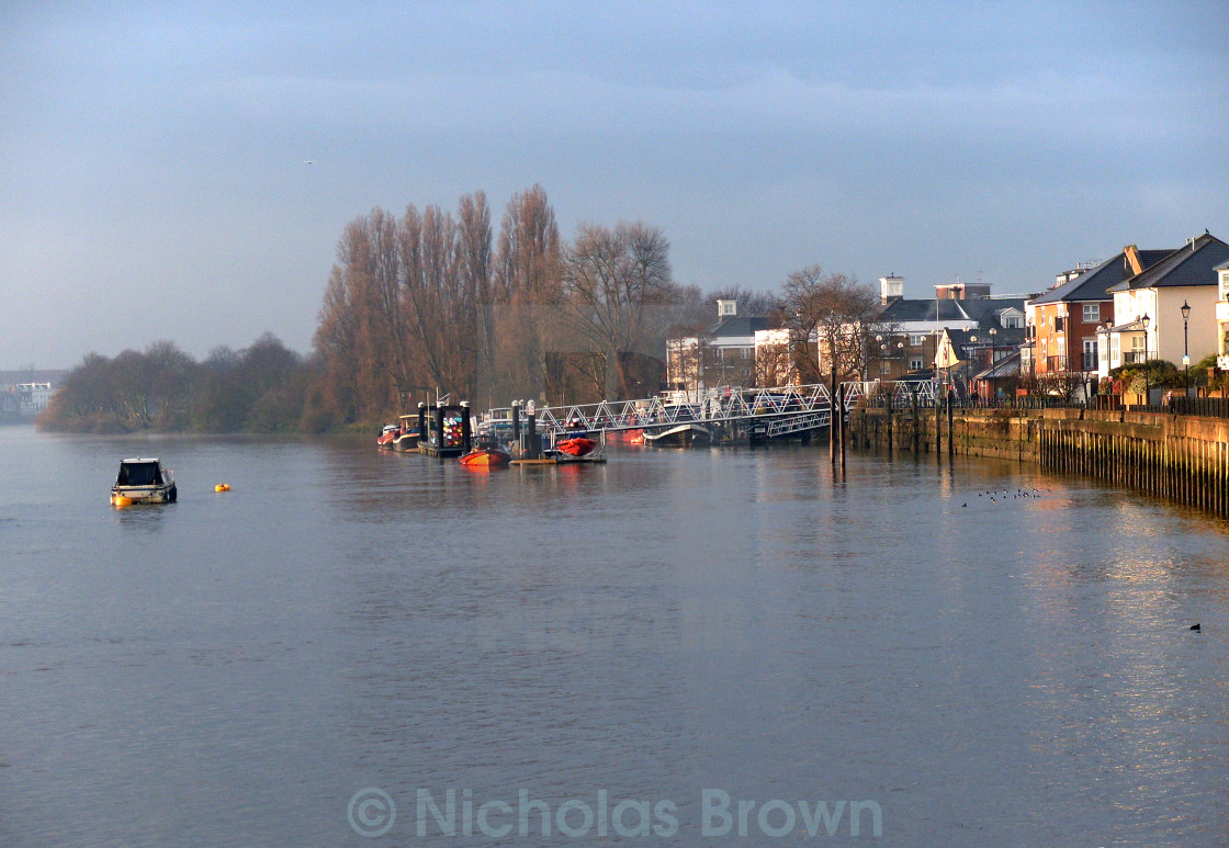 "Morning sun on the river" stock image