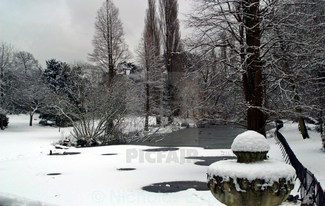 "snow on the lake" stock image