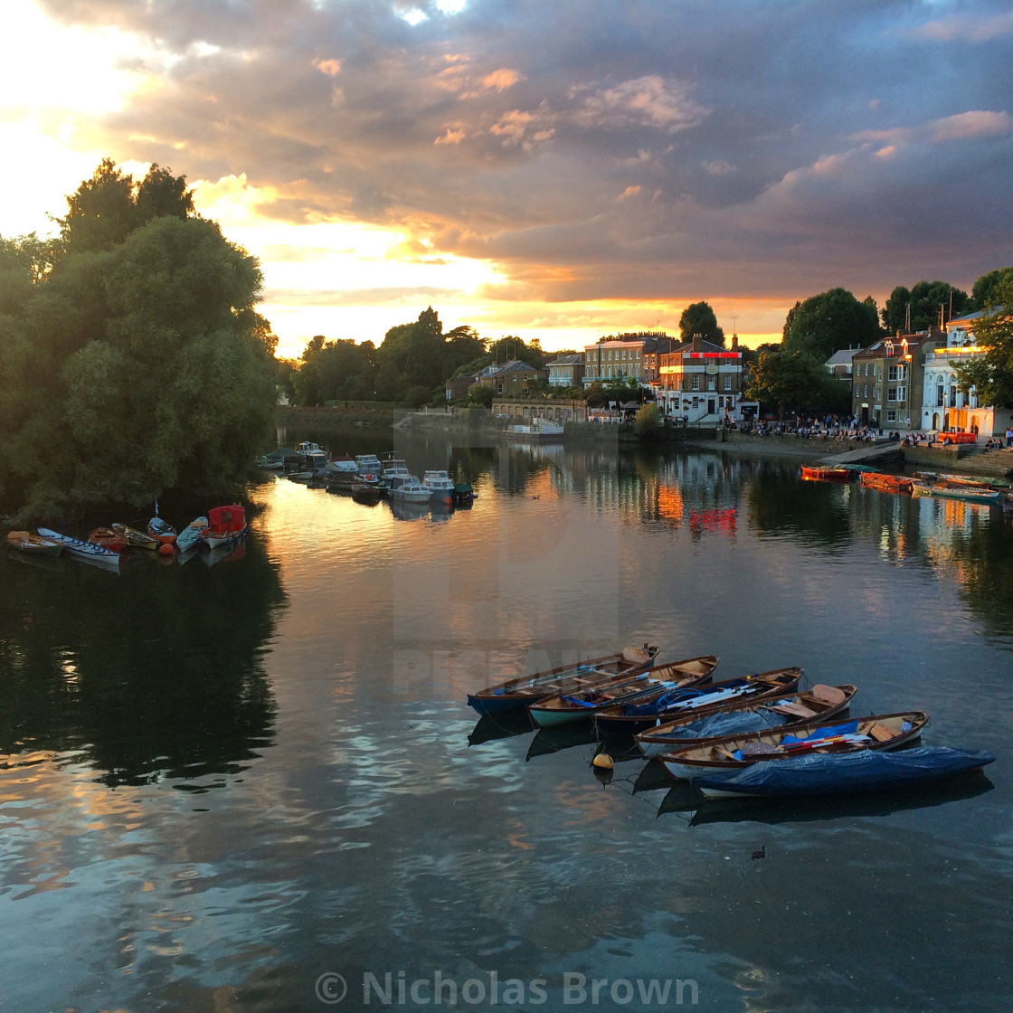 "Boats in the stream" stock image